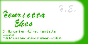 henrietta ekes business card